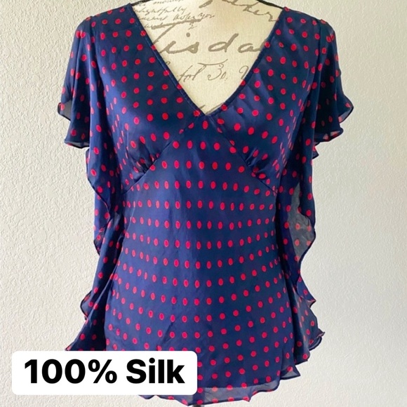 RALPH LAUREN 100% Silk Blouse Size Medium Top - Picture 1 of 12